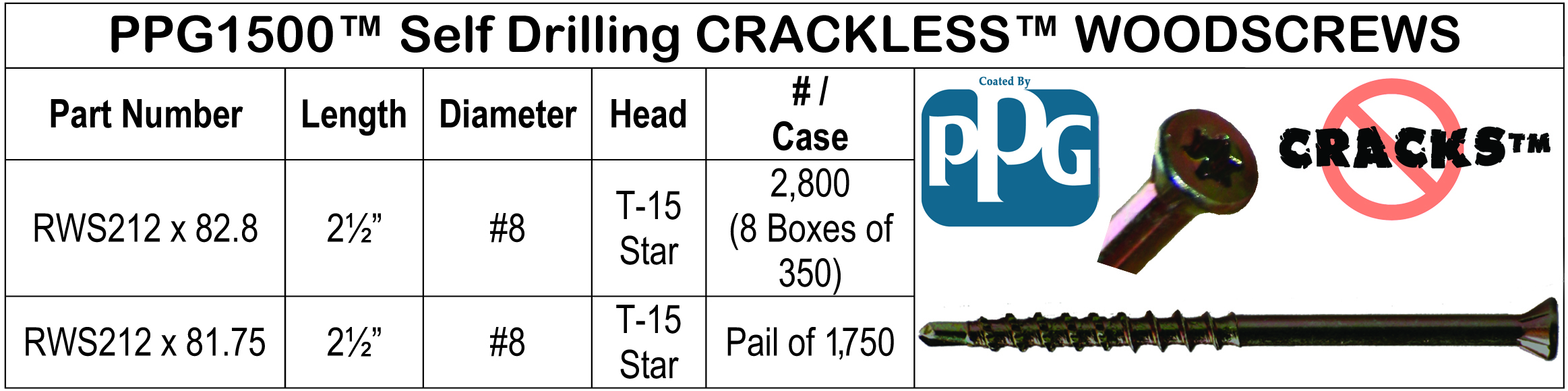 Crackless Wood Screw